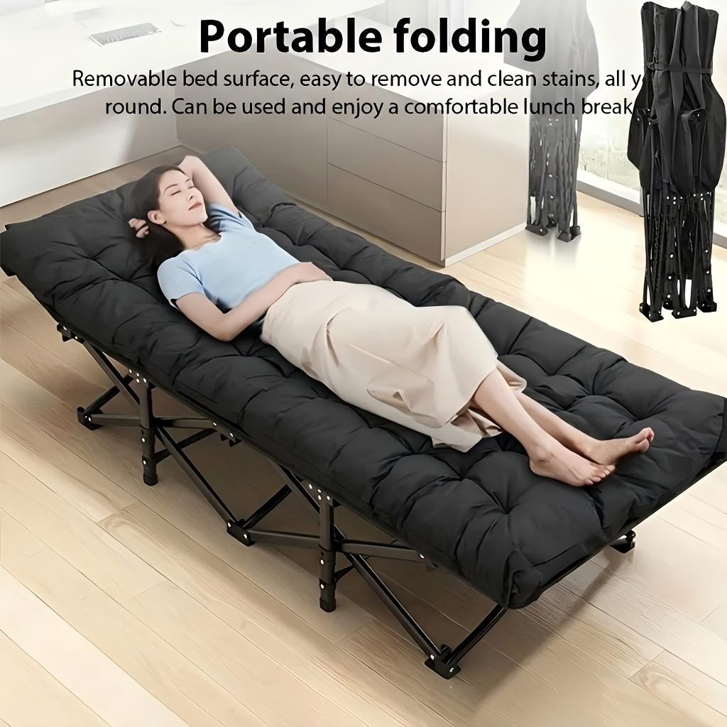 TEMU Cama Plegable Portátil para Oficina - Estructura de Hierro Resistente, Multiusos para Hogar, Oficina y Exteriores, para y Relajación - , y