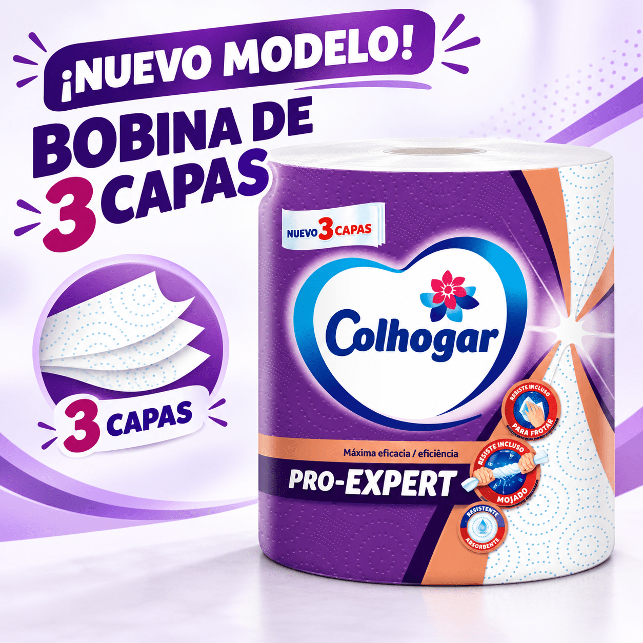 TEMU Colhogar – 80 papel de Cocina 3 capas, resistente mojada