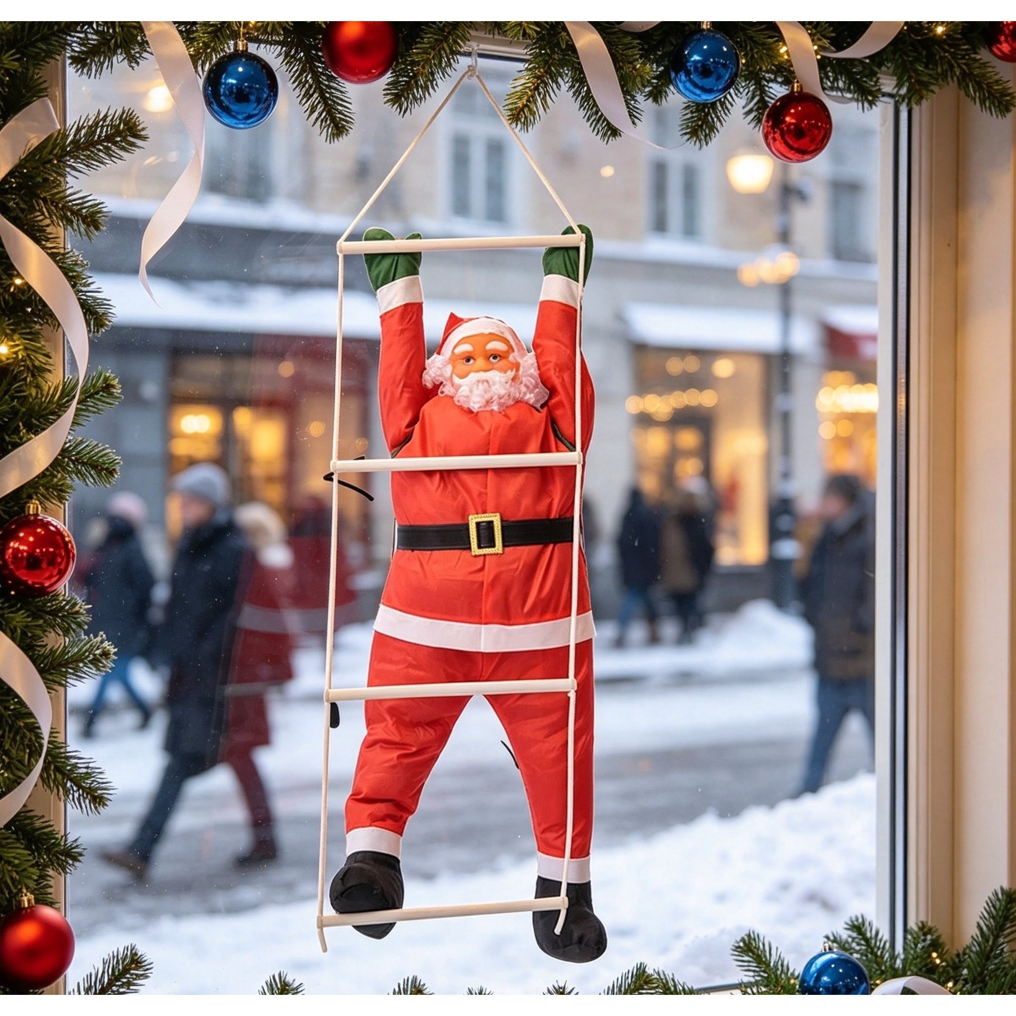 TEMU Adorno colgante santa claus navideño de Papá Noel , Decoración para Árbol de Navidad, Ventana y Hogar, 50 cm.
