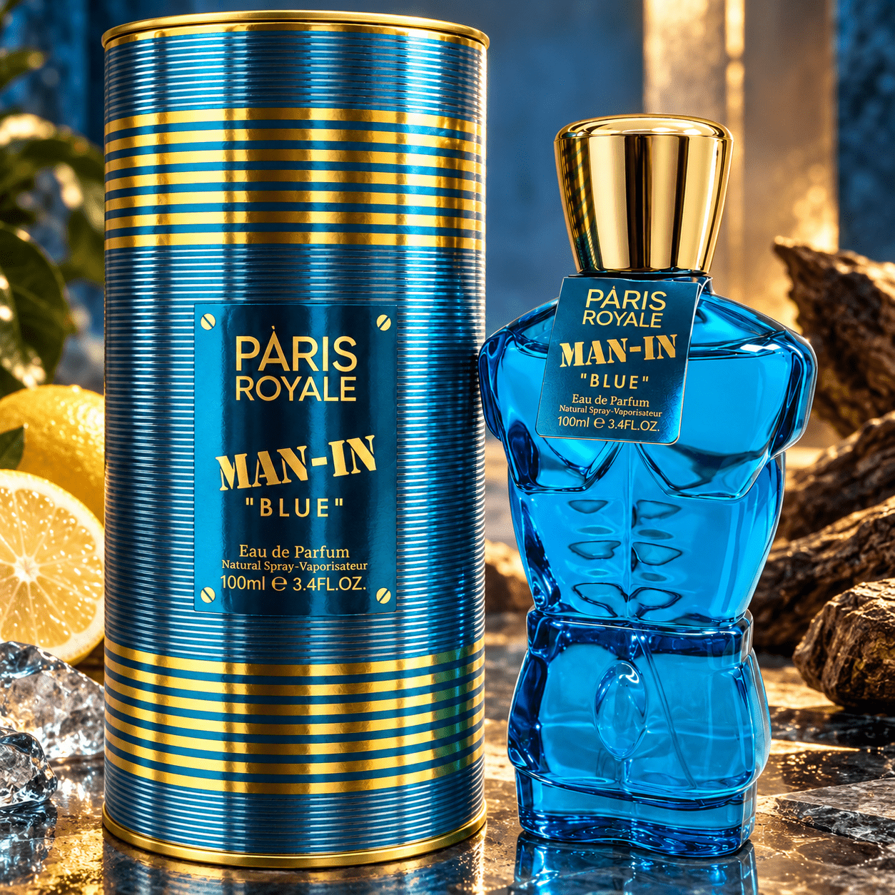 TEMU Everlyx- Man-In Royale 100 ml. Eau de Parfum para hombre de fresca y amaderada, caracterizada por cítricos revitalizantes, un aromático y un con