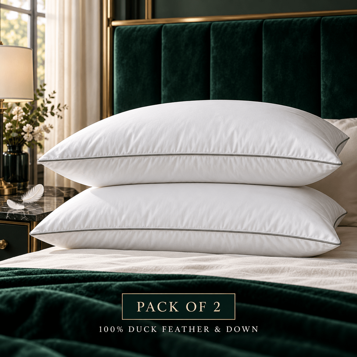 TEMU 2 Or 4 White Microfiber Bed Pillows, Hotel Quality Ultra Soft & Pillows, Hypoallergenic, Breathable & Machine Washable, High Loft Support Pillow