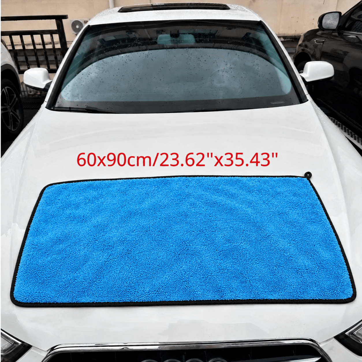 TEMU 1 Pieza Toalla de Microfibra Premium 85/15 para Secado de Coche, Paño Azul de Absorción y Gran Cobertura, , Lavable y Reutilizable con y