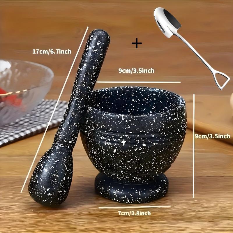 TEMU 2pcs A Set, Durable Pp Manual Garlic Press And Spice Grinder - Perfect For Herbs And Spices, Ideal For Home Cooking And Restaurant Use, Garlic