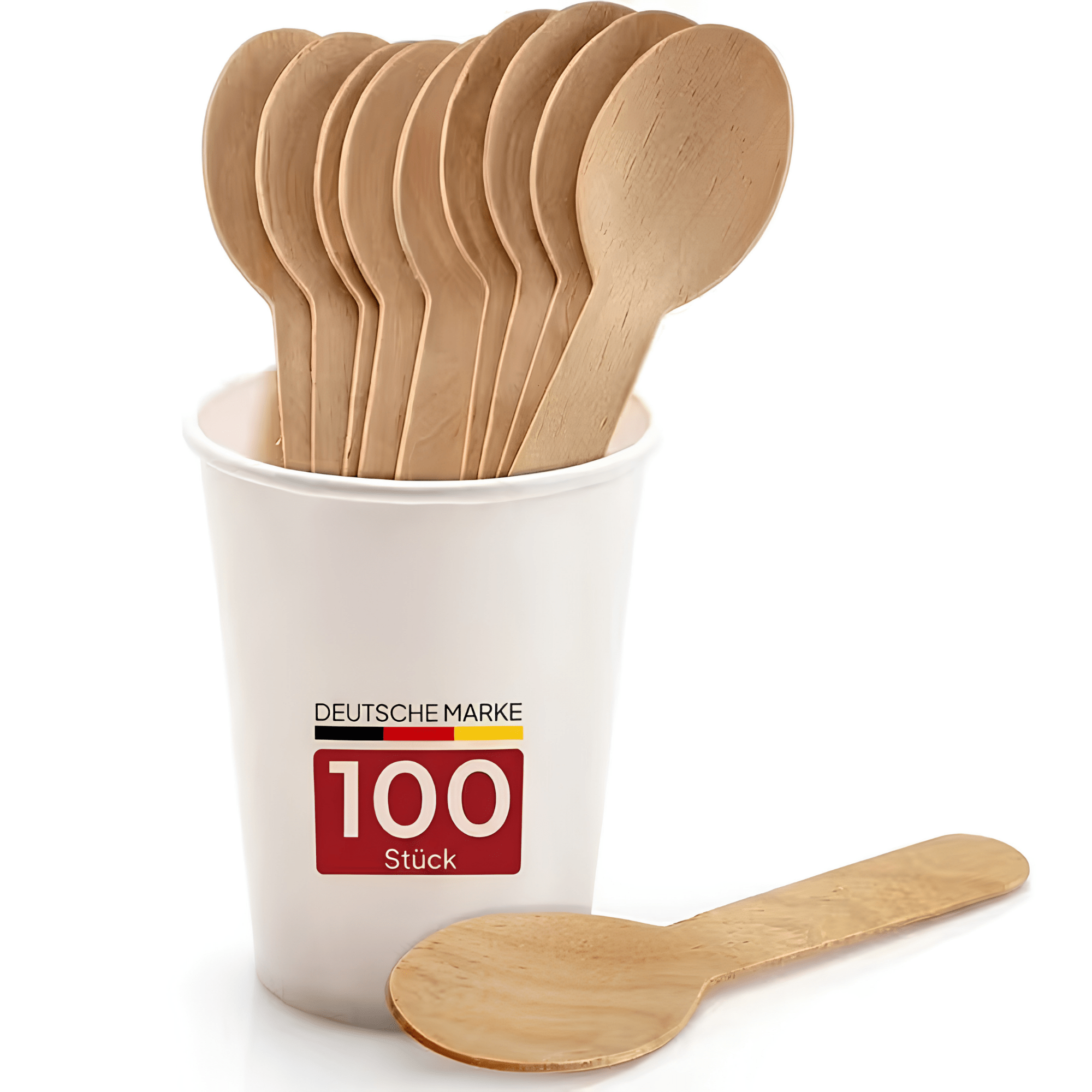 Image of Disposable Wooden Spoon 15.8cm, Soup Spoon & Party Cutlery