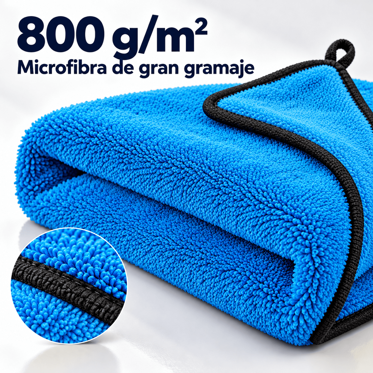 TEMU 1 Pieza Toalla de Microfibra Premium 85/15 para Secado de Coche, Paño Azul de Absorción y Gran Cobertura, , Lavable y Reutilizable con y