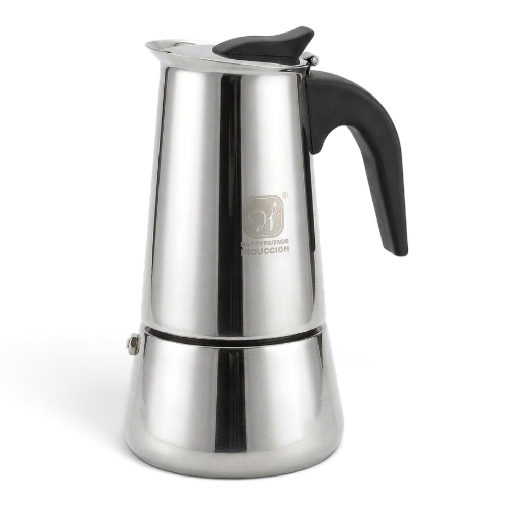 TEMU Cafetera Italiana Espresso de Acero Inoxidable para Inducción Vitro Gas Eléctrica. Cafetera de tamaños 2/4/6/10 Tazas -