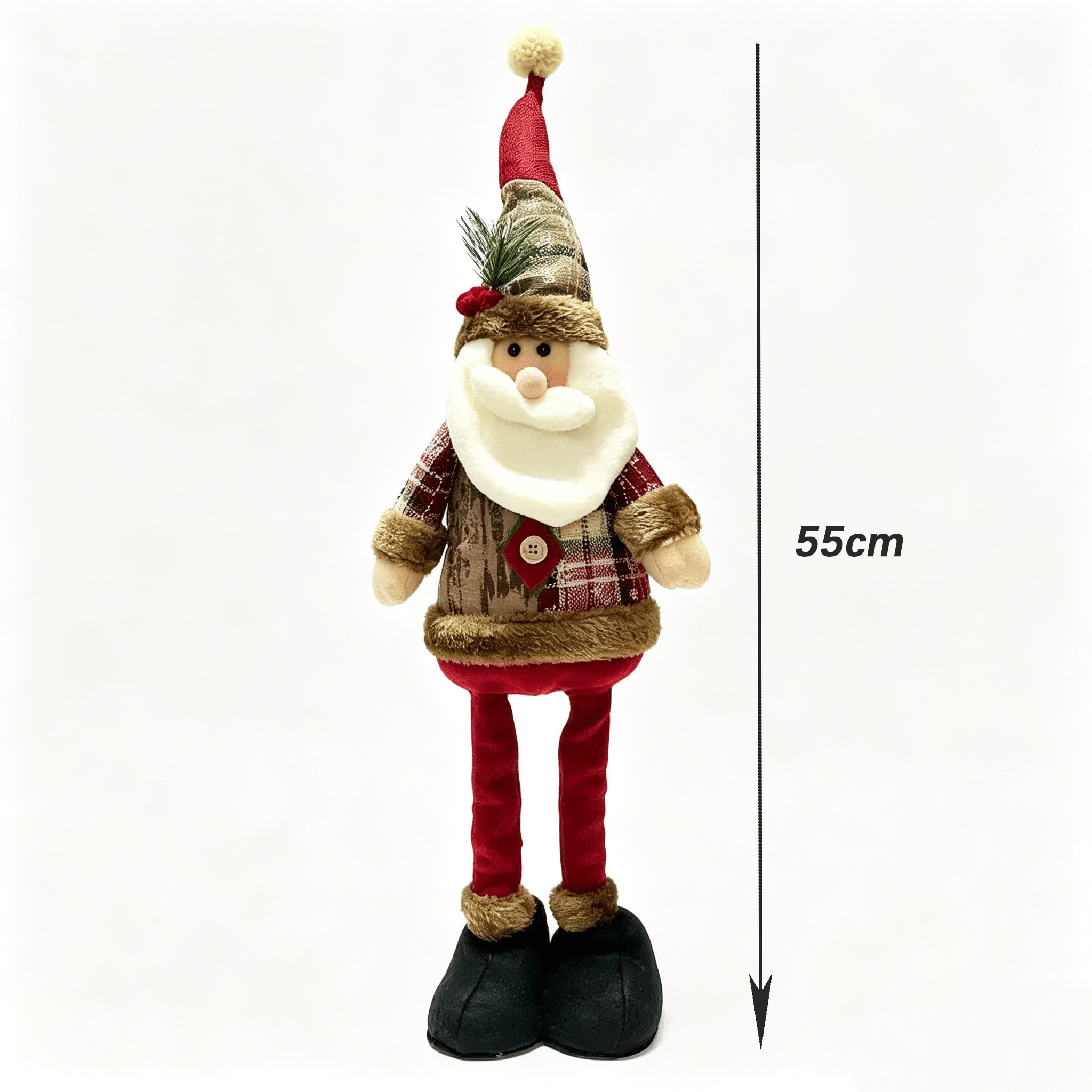 TEMU Adorno decorativo de Papá Noel de pie, decoración navideña del hogar, mesa, estantería y 55cm.