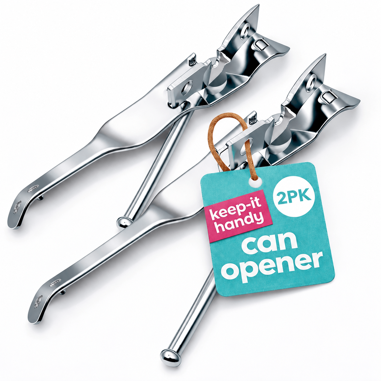 TEMU 2 Pack Can Opener | Manual Stainless Steel Kitchen Can Opener | Classic Hand Tin Opener With Ergonomic Grip | Tool For Home Or Camping