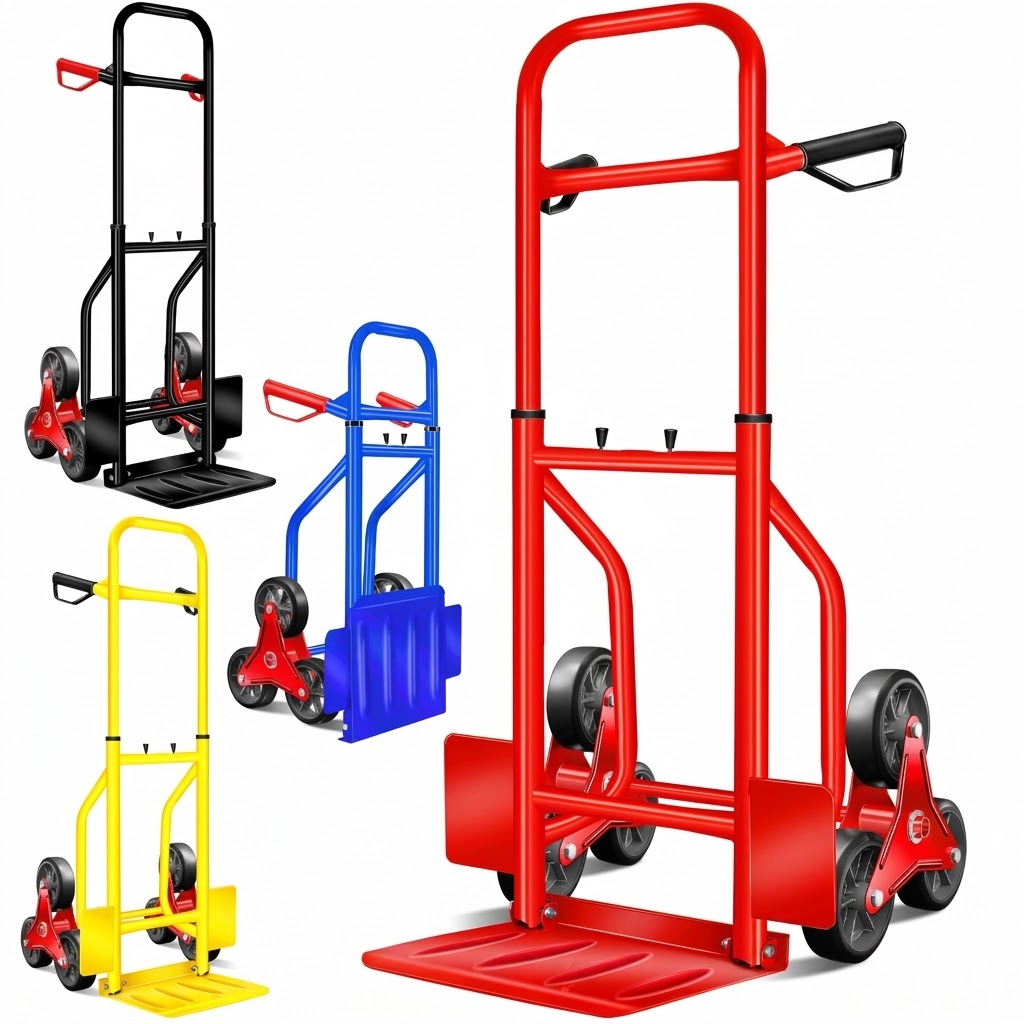 TEMU Masko Staircase Sack Truck 200 Kg Foldable Sack Truck Stair Climber Transport Cart With Wheels Hard Rubber Tires For Moving Garden Workshop