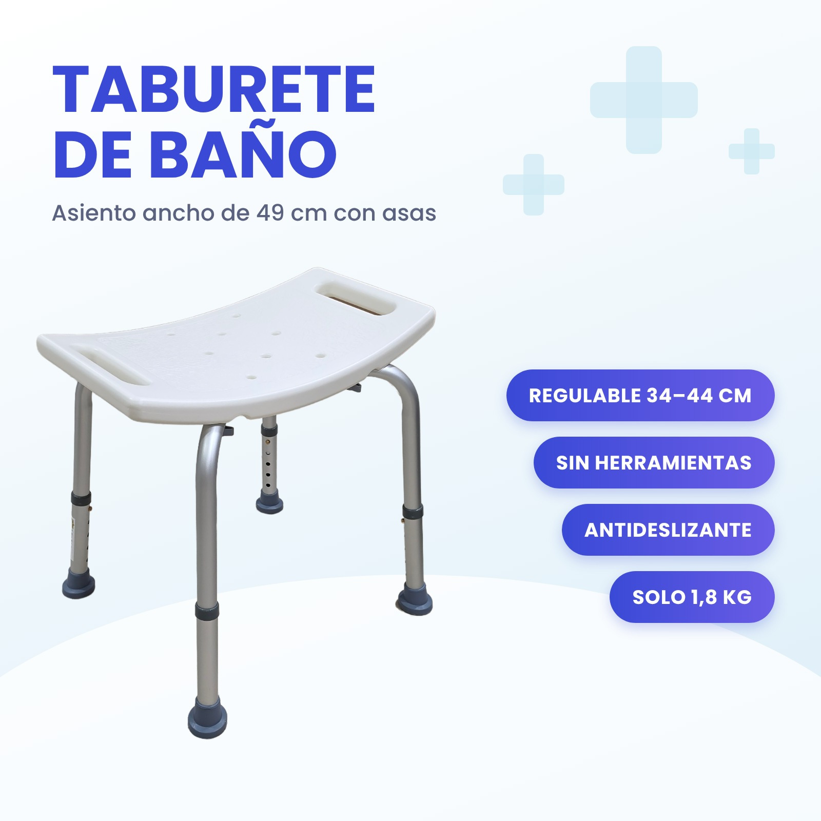 TEMU Taburete de baño regulable