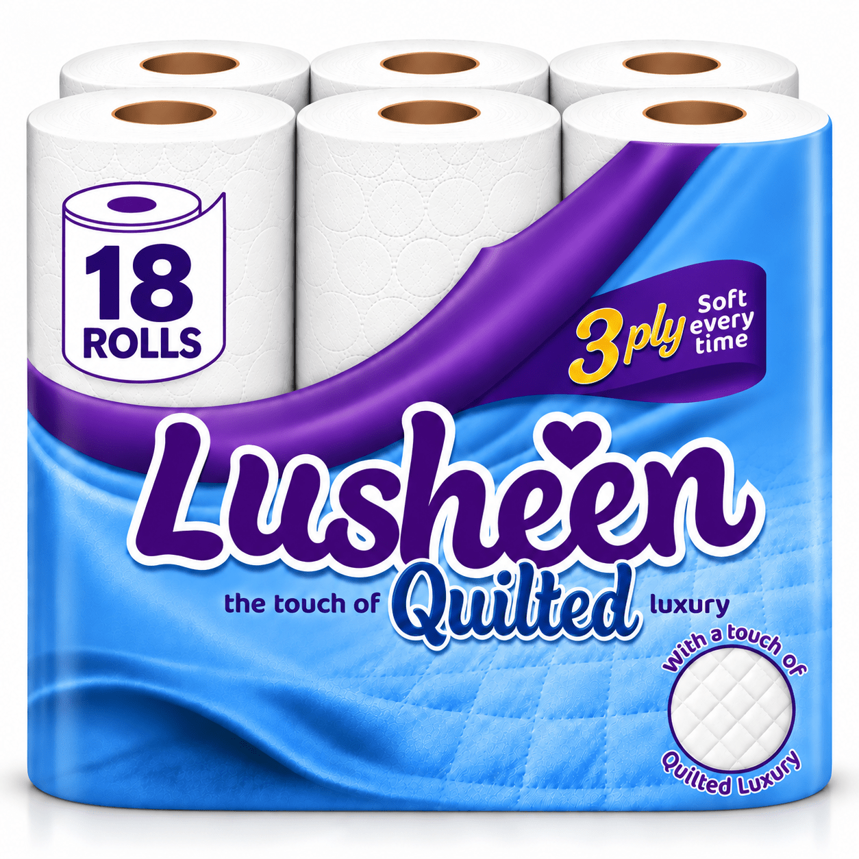TEMU 18 Rolls Of Premium 3-ply Quilted Toilet Paper – Lusheen | Length Per Roll | , Strong & Absorbent