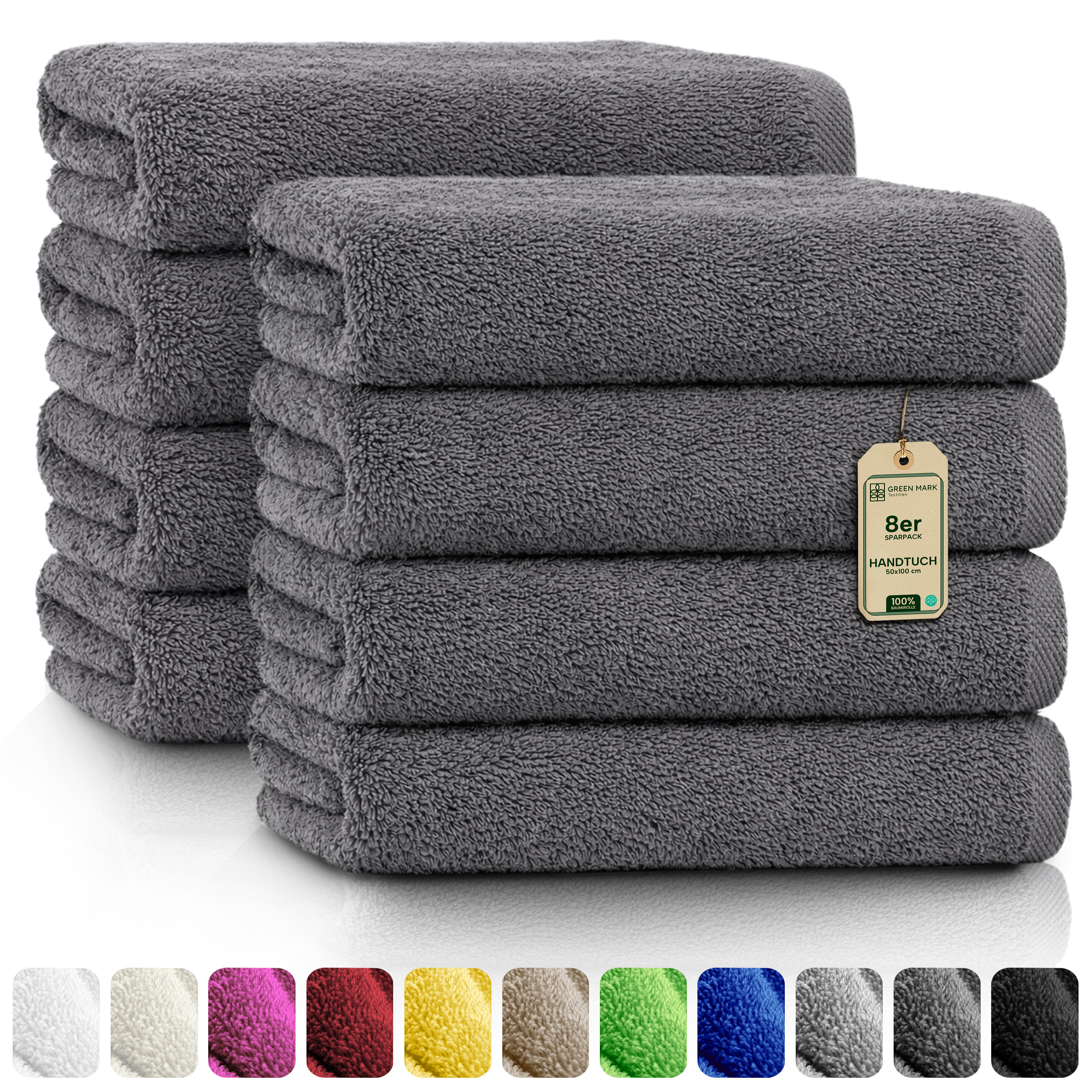 Image of Towels 8pcs Pack Towels 50x100cm