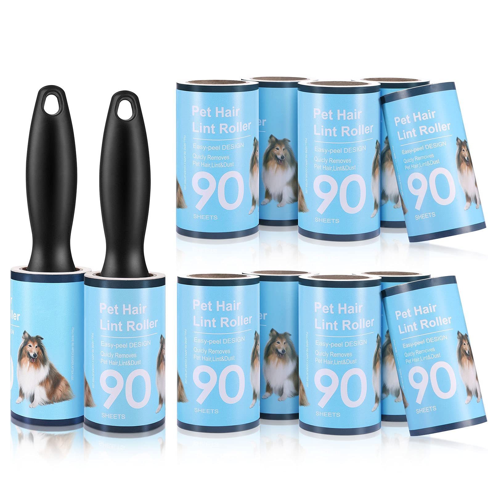Image of Lint Roller, Lint Roller, Pack Of 12 Clothes, Lint Roller, Pet Lint Brush, Lint Roller, Replacement Roller For Roller, Lint Roller, Adhesive Roller, Pet Hair Remover, Lint Brush, 1080 Sheets