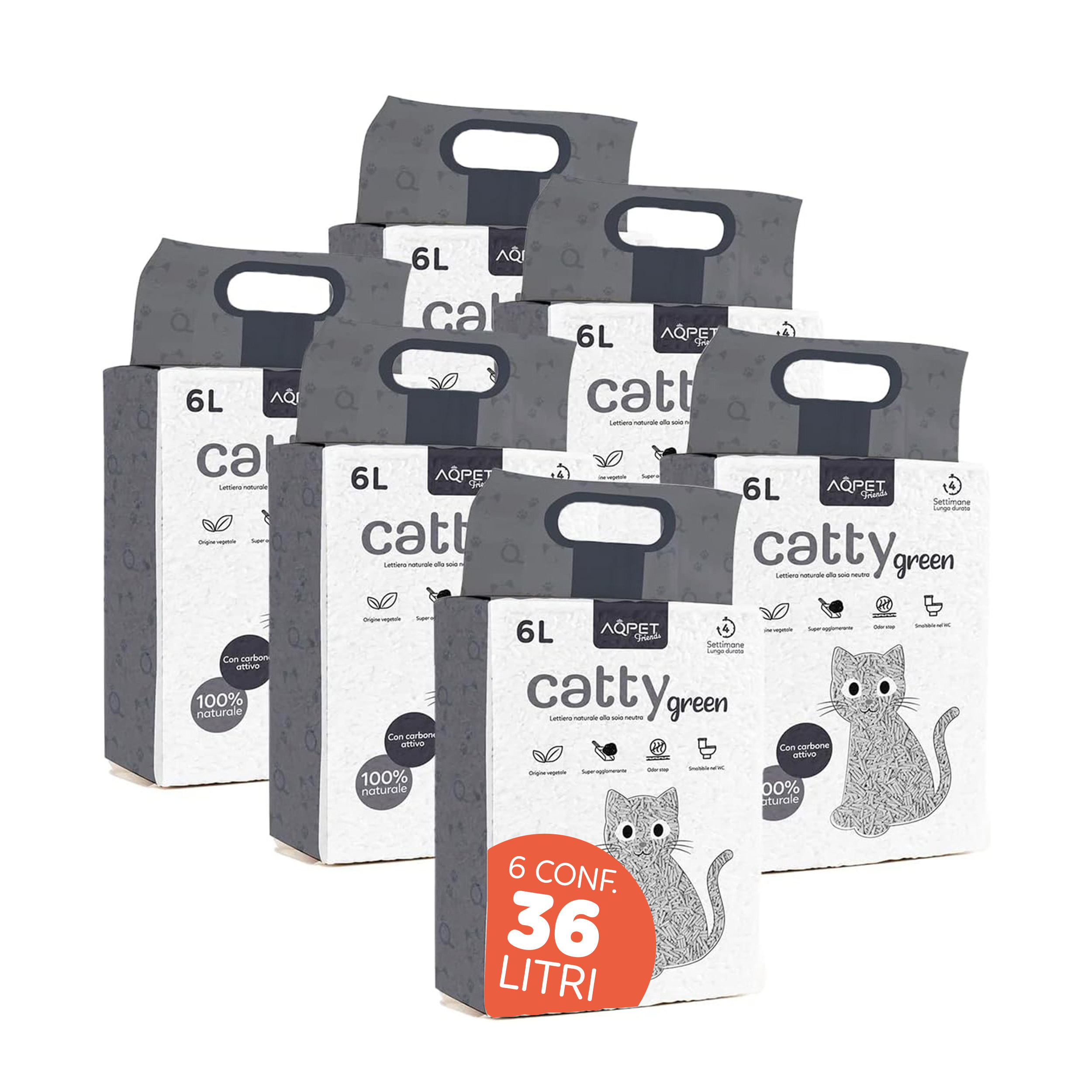 TEMU AQPET FRIENDS Green Lettiera Naturale per alla Soia Tofu , fragranze Super Agglomerante, Ecologica, Antiodore e �� Confezione risparmio da 36