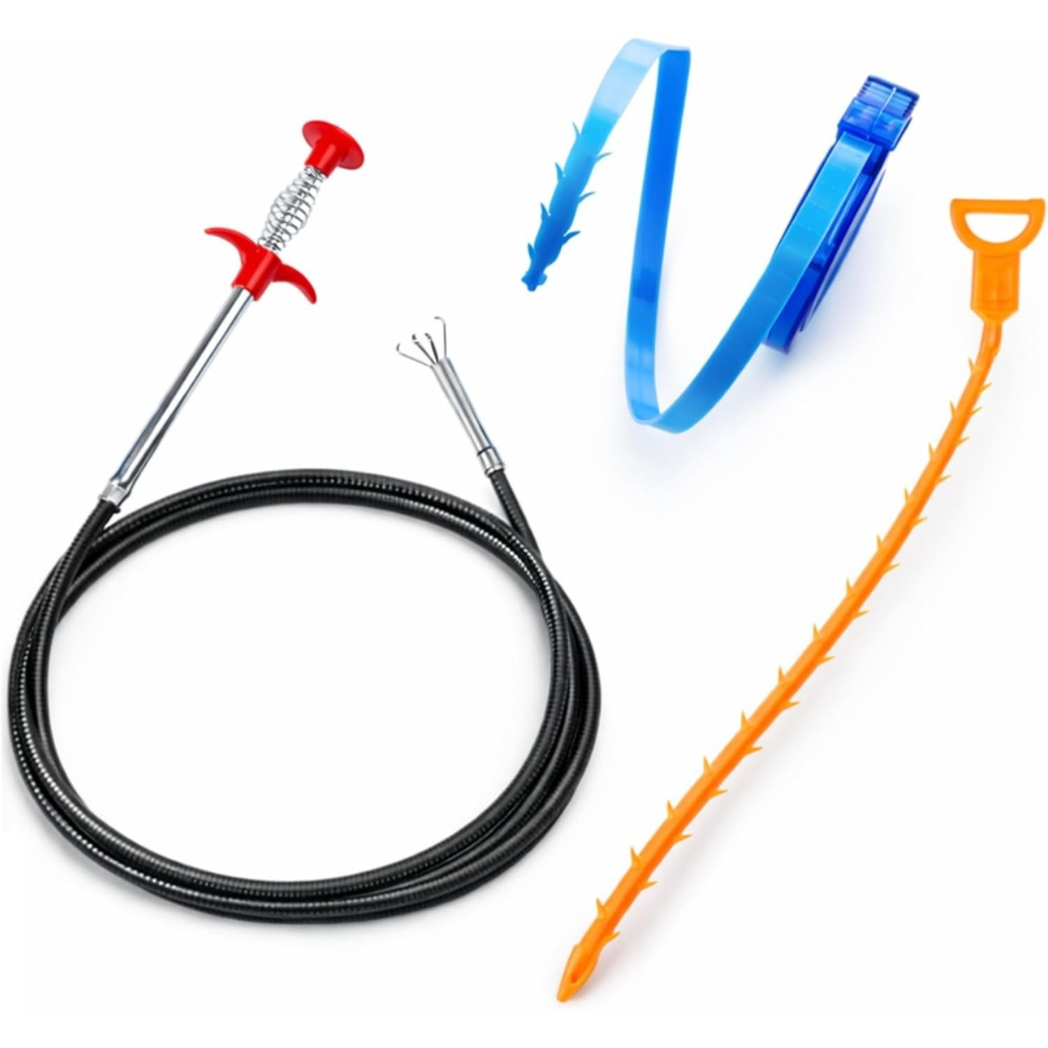 TEMU GAEVAZ Desatascador Manual Tuberias Profesional | Desatascador Tuberías Flexible | Kit 3 Piezas ideal para Ducha, Fregadero, Lavabo y Bañera