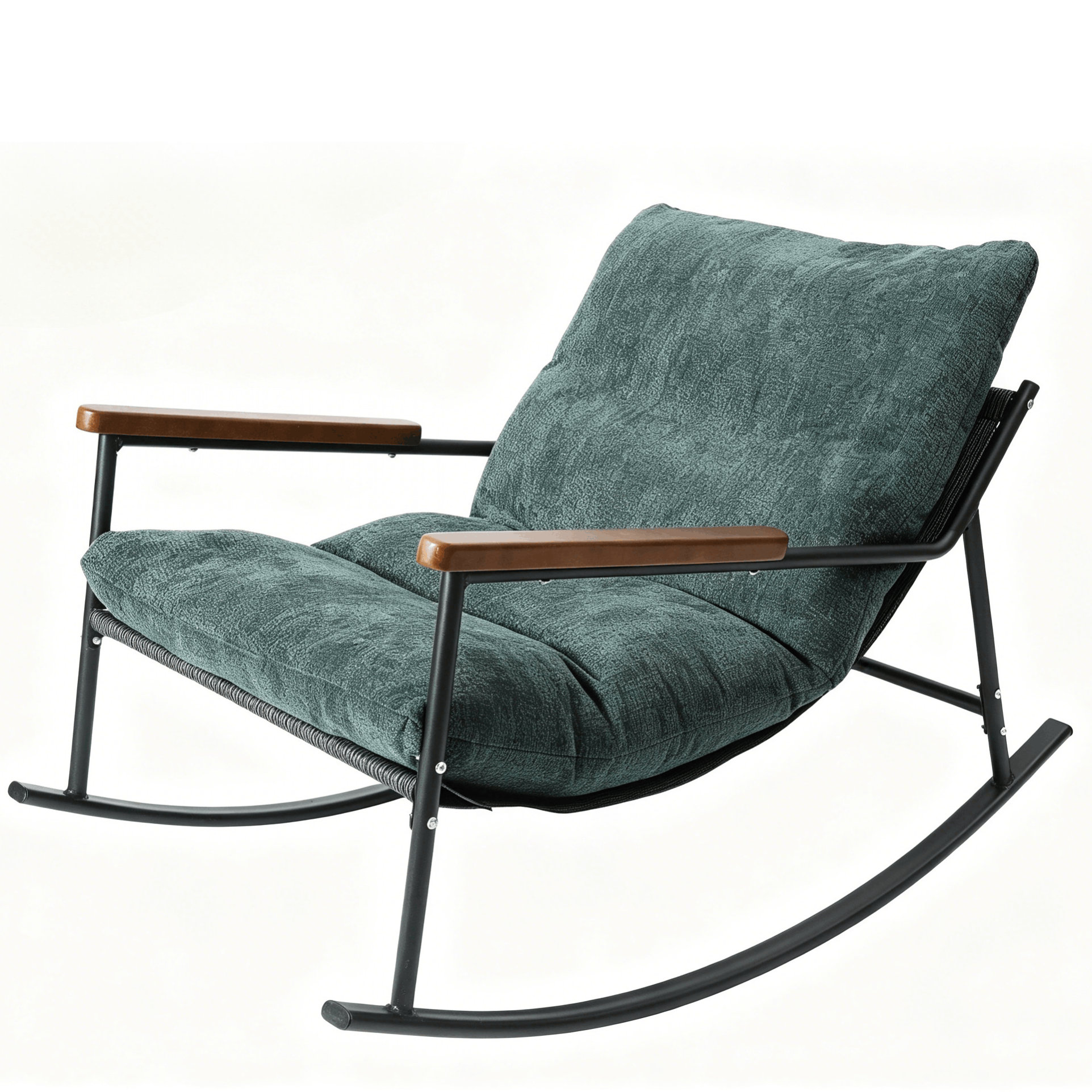 Image of Weather-resistant Outdoor Swing Chair With Wooden Armrests – Stable Garden To 150 Kg With Removable Seat Cushion & Breathable Fabric