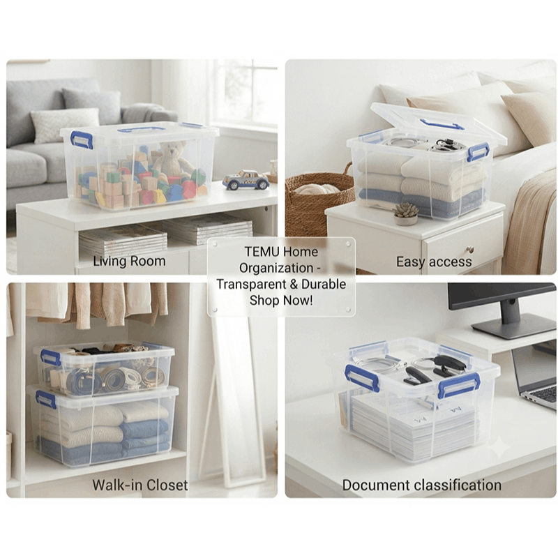 35L Clear Plastic Storage Box with Lid & Wheels