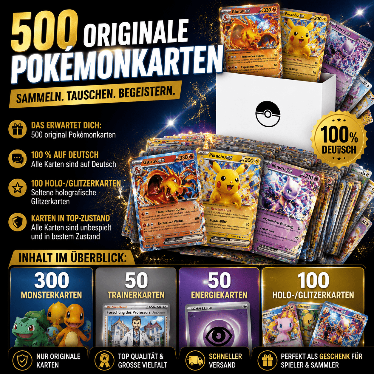 500 | Collection With 500 Cards Including 100 Cards | German