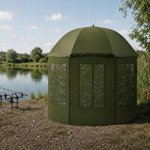 namiot wędkarski parasol 240 pełną osłoną wodoodporny z bocznymi ściankami oknami pokrowcem śledziami linkami parasol wędkarski do łowienia ryb biwaku campingu działki ogrodu oxford 210t ochrona przed deszczem wiatrem i słońcem składany parasol z osłoną xxl