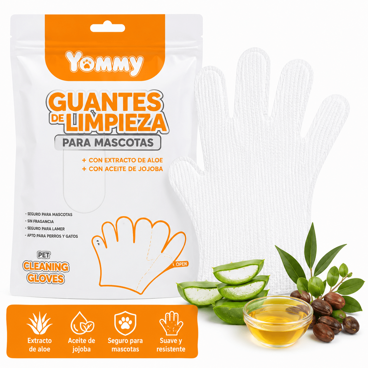 TEMU Guantes de limpieza para gatos y perros, toallitas húmedas para mascotas, guantes para el del pelaje, limpieza y para perros y gatos