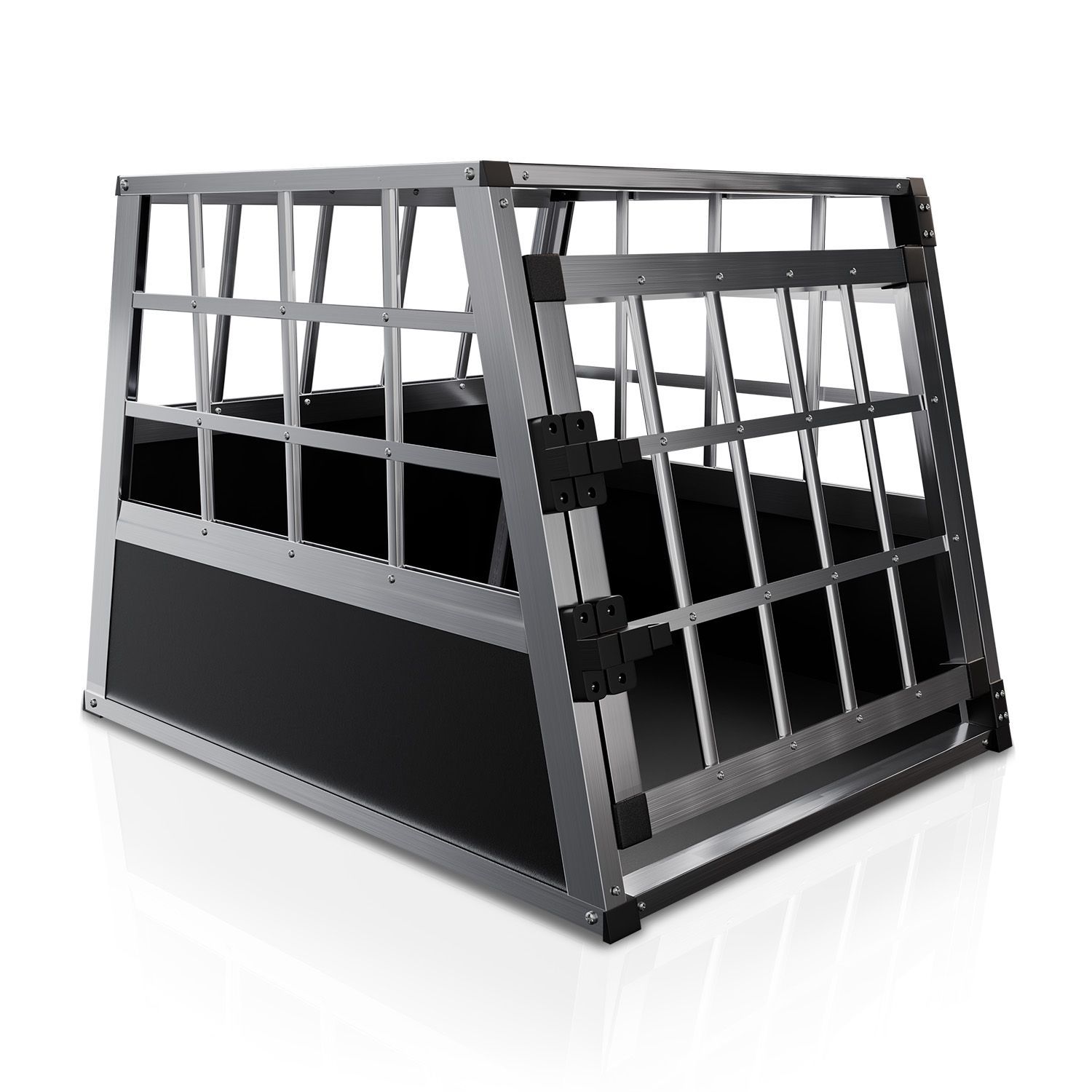 Image of Aluminum Dog Transport Box, Car Dog Box, & Easy To Clean, Grid Door, Lockable, Aluminum Travel Box For Dogs