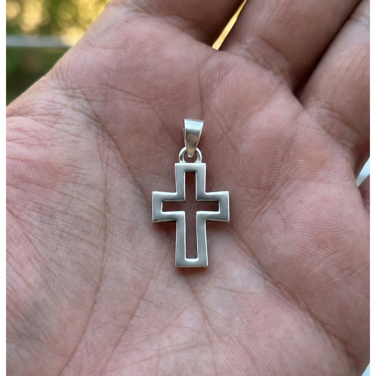 TEMU 925 Sterling Silver Double Cross Pendant Only - Gift For Men
