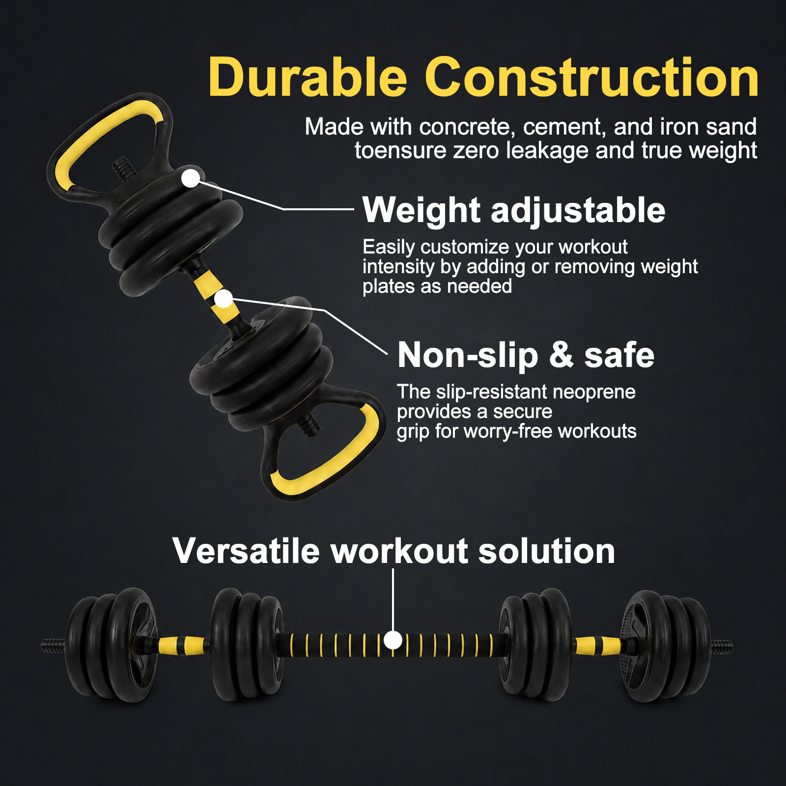 20 kg 6-in-1 Multifunctional Adjustable Dumbbell Set