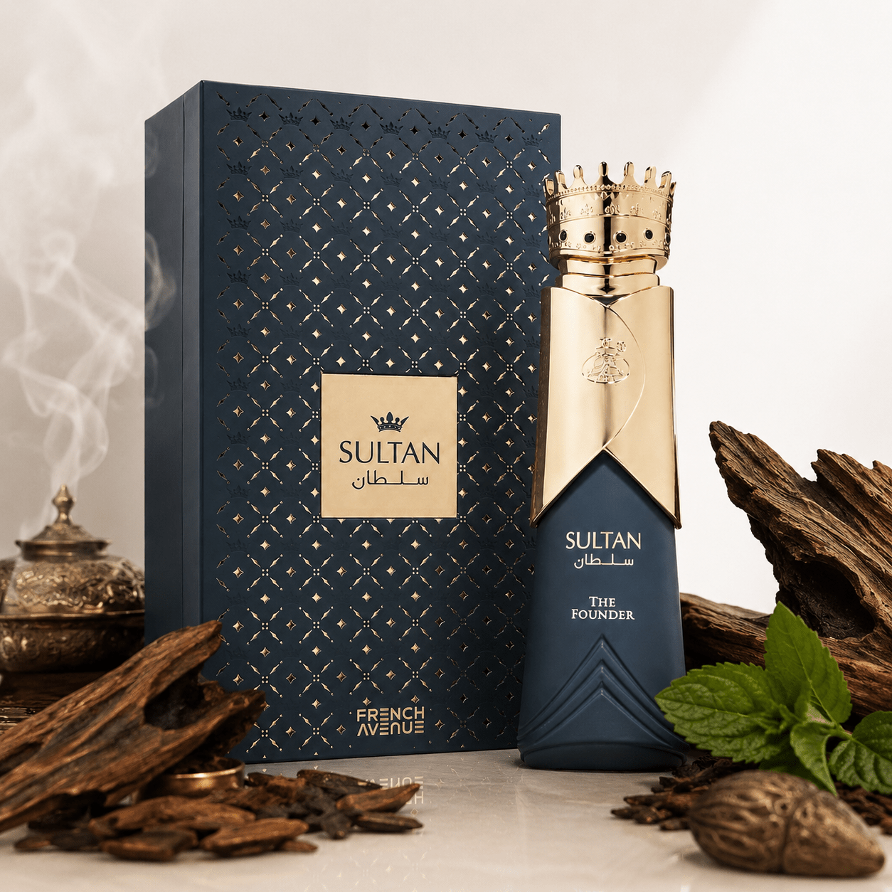 Image of French The Founder Eau De Parfum 100 Ml Unisex Luxury Perfume, Long-lasting Spicy Oriental Scent With , Saffron, , Amber, Leather, , Musk Edp Gift