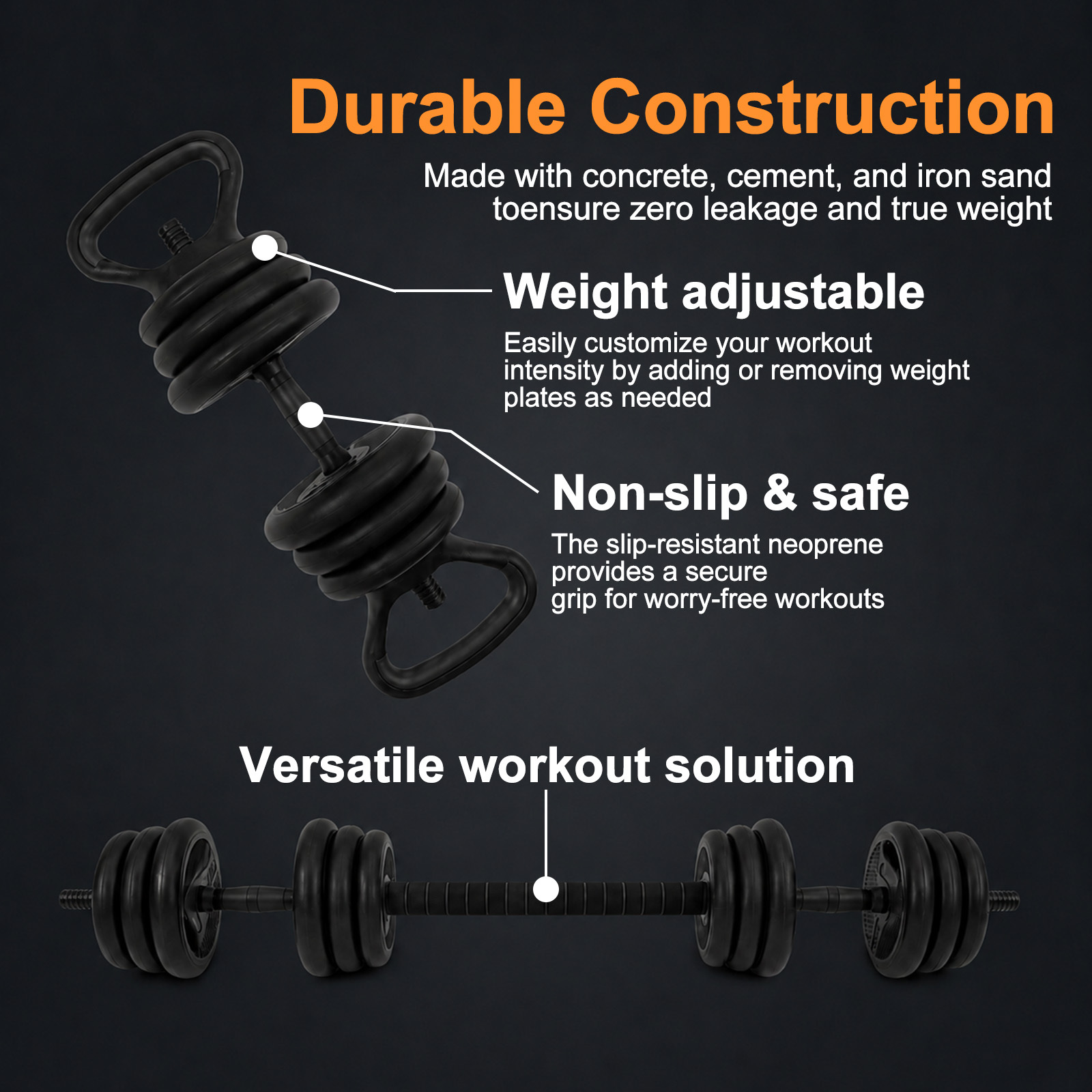 20 kg 6-in-1 Multifunctional Adjustable Dumbbell Set