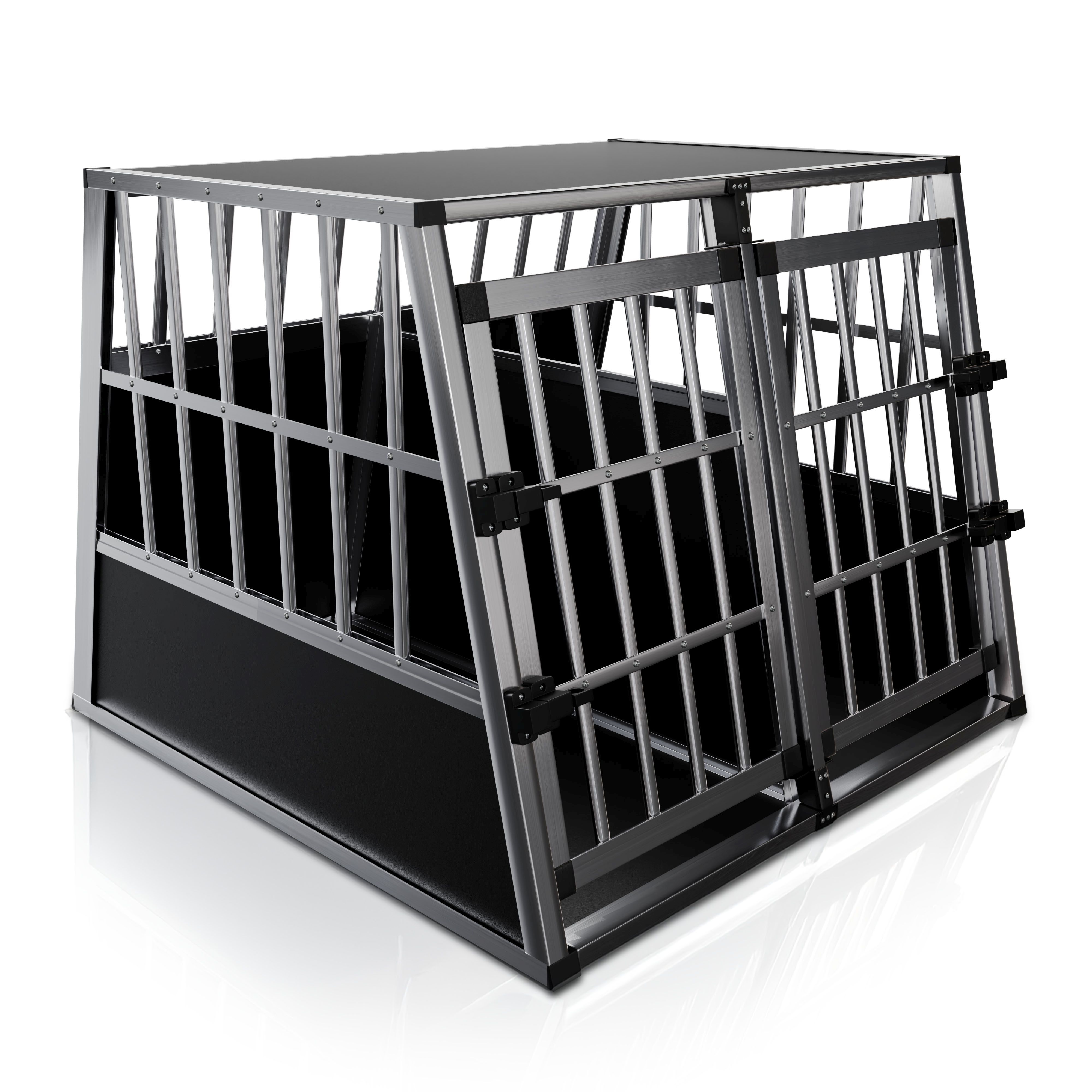 Image of Aluminum Dog Transport Box, Car Dog Box, & Easy To Clean, Grid Door, Lockable, Aluminum Travel Box For Dogs, L 65 X W 91 X H 69 Cm/l W 91 X H 70 Cm/l 69 X W 54 X H 51 Cm/l 91 X W 65 X H 69 Cm