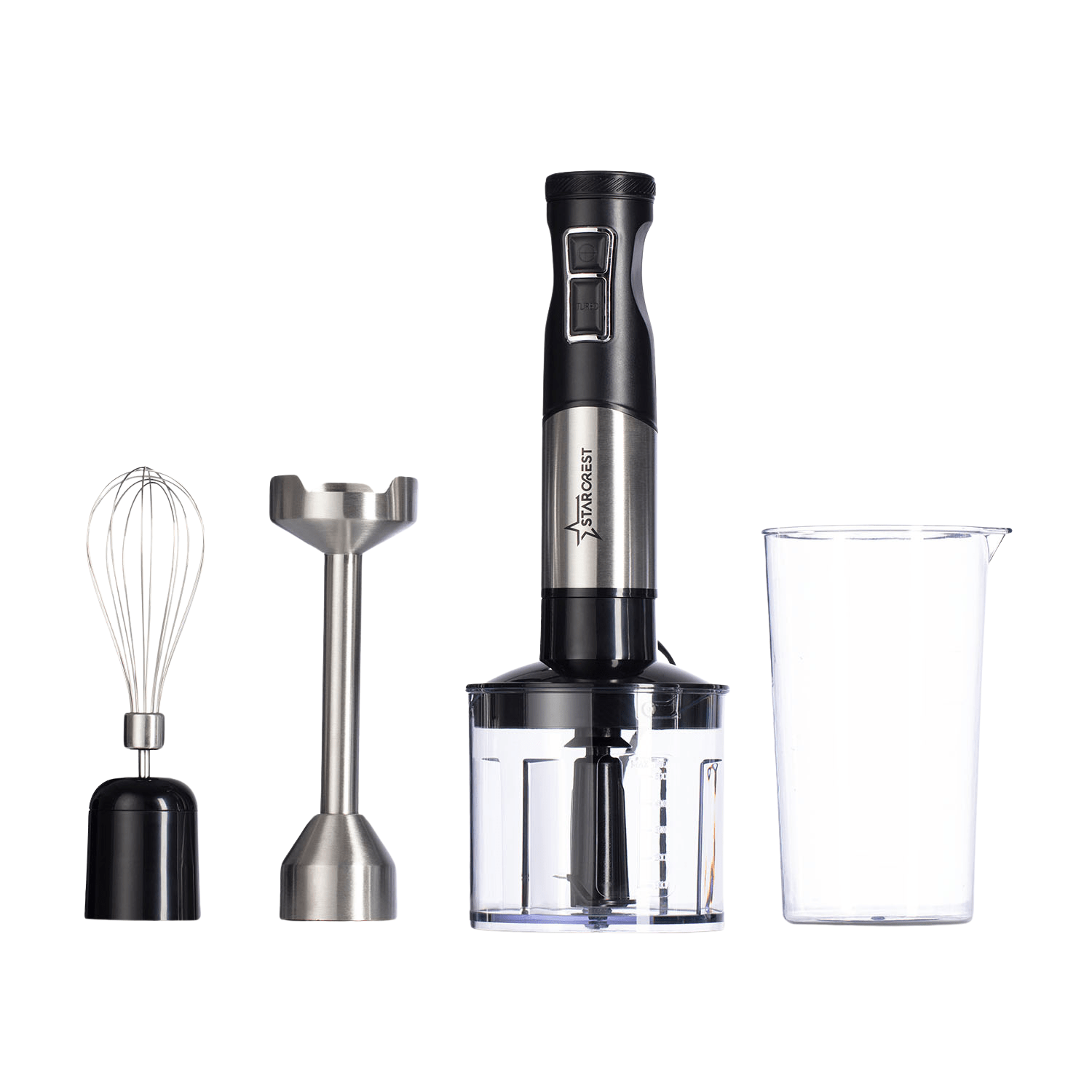 Sbs-1509pro Vertical Mixer, 1200w, Chopper, Whisk, Measuring Cup, 9 , Turbo, Stainless Steel / Black