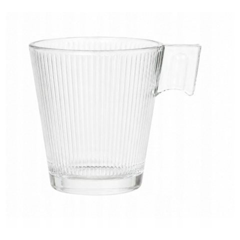 Espresso Cup 80 Ml Ribbed Transparent Glass