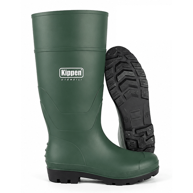 TEMU Kippen 1800G - Impermeabili in PVC Taglia 46 - Suola Antiscivolo, Rivestimento Interno in Tessuto, Ideali per Agricoltura, Giardinaggio, Pesca e