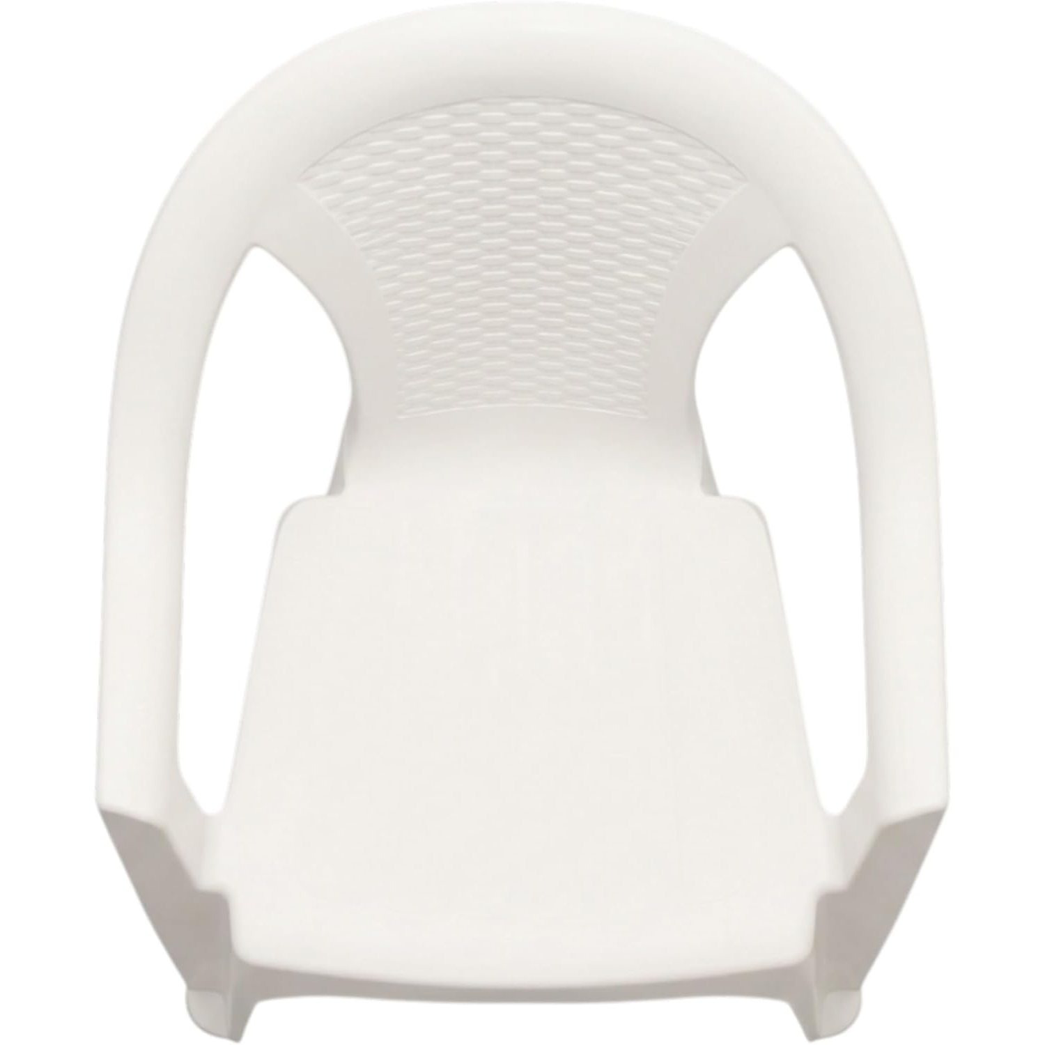 Image of Spetebo Stackable Garden Chair In White - Monoblock In Rattan Look Made Of Plastic - Stackable Chair Plastic Chair (pack Of 4 - White