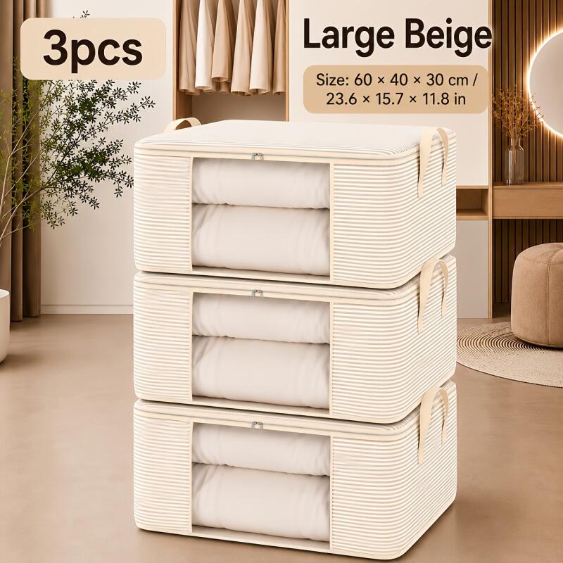 3Pcs Extra Large Storage Bag Set with Clear Window