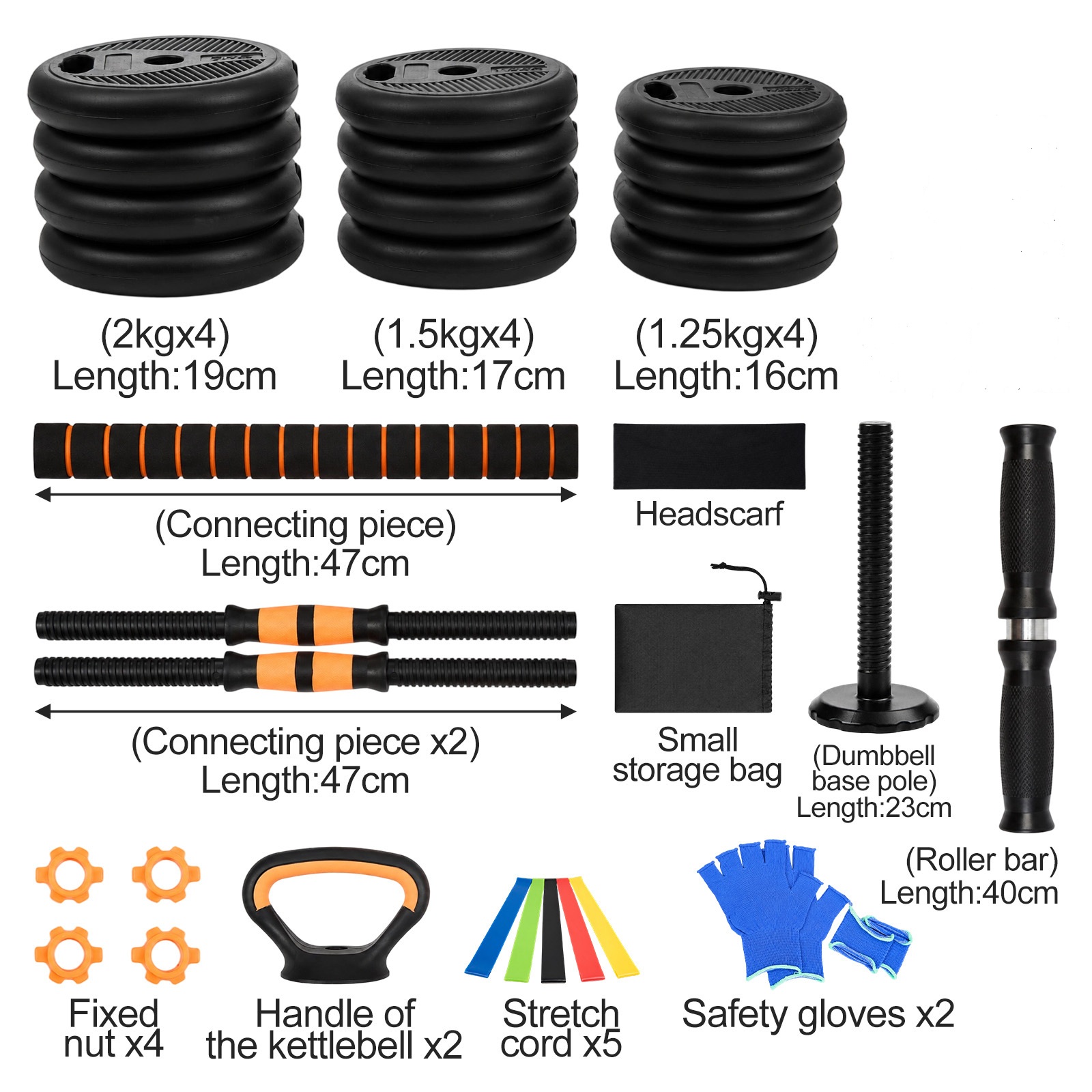 20 kg 6-in-1 Multifunctional Adjustable Dumbbell Set