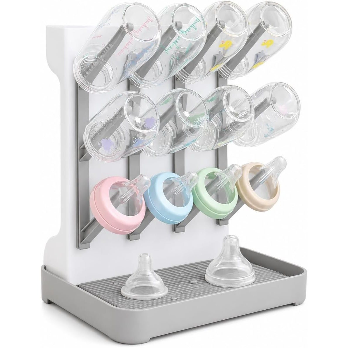TEMU Escurridor de Biberones Plegable y – Soporte Portátil para Botellas y Accesorios de Bebé, Ideal para Viajes y Salidas, Compacto con Bandeja