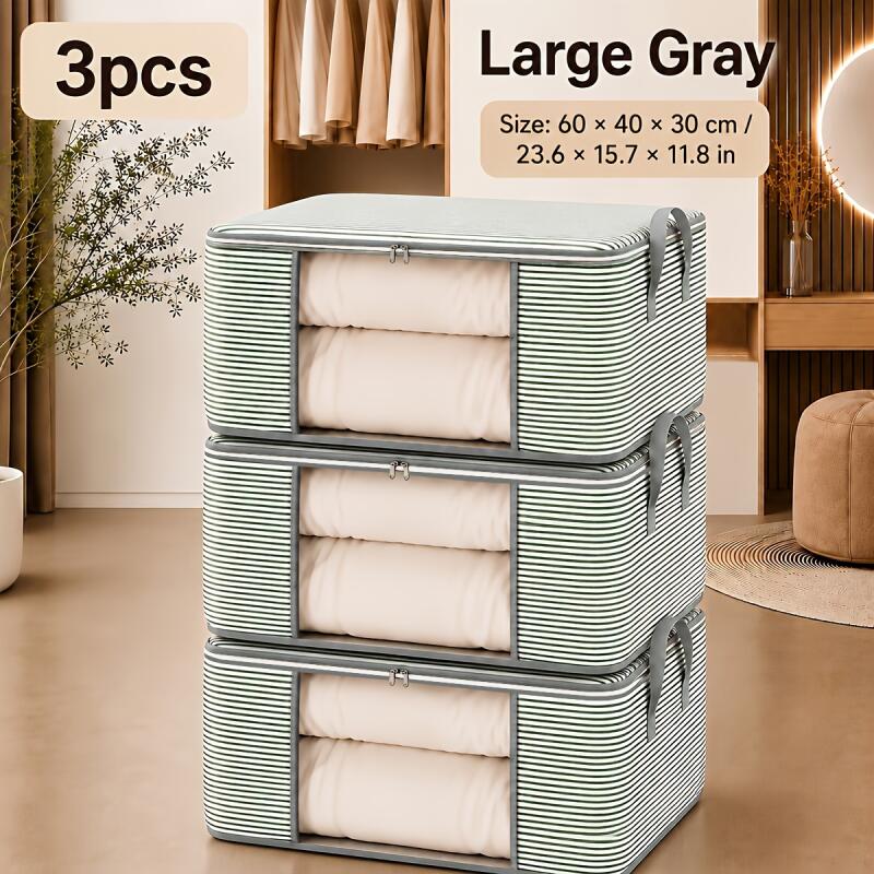 3Pcs Extra Large Storage Bag Set with Clear Window