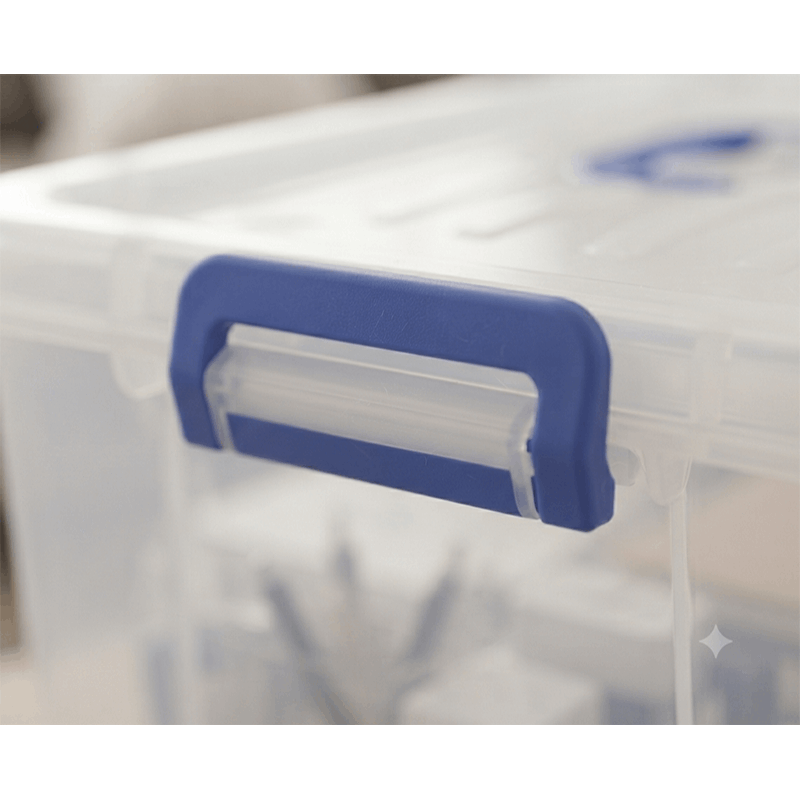 35L Clear Plastic Storage Box with Lid & Wheels