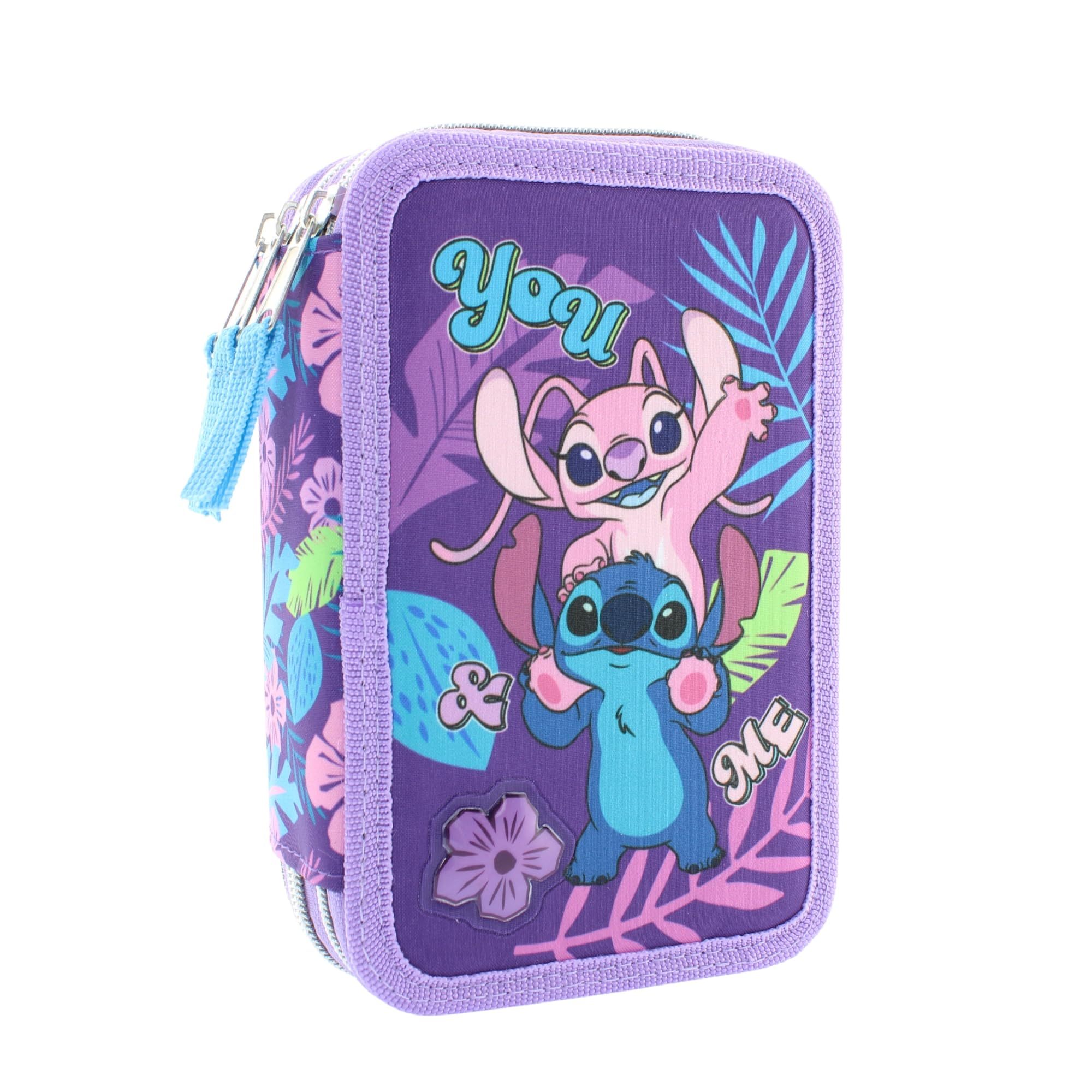 Estojo triplo Stitch e Angel “Tropical Vibes”