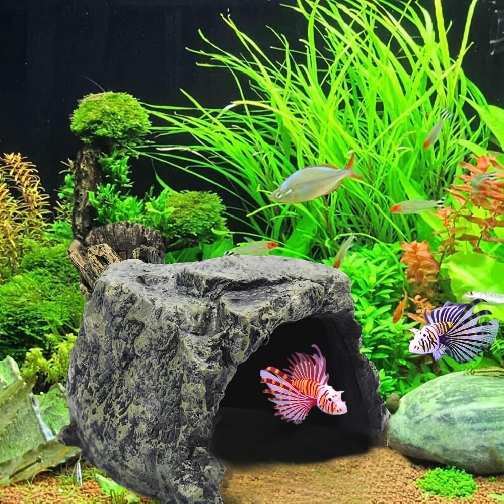 Simulated Rock-Shaped Aquarium Hideaway for Fish
