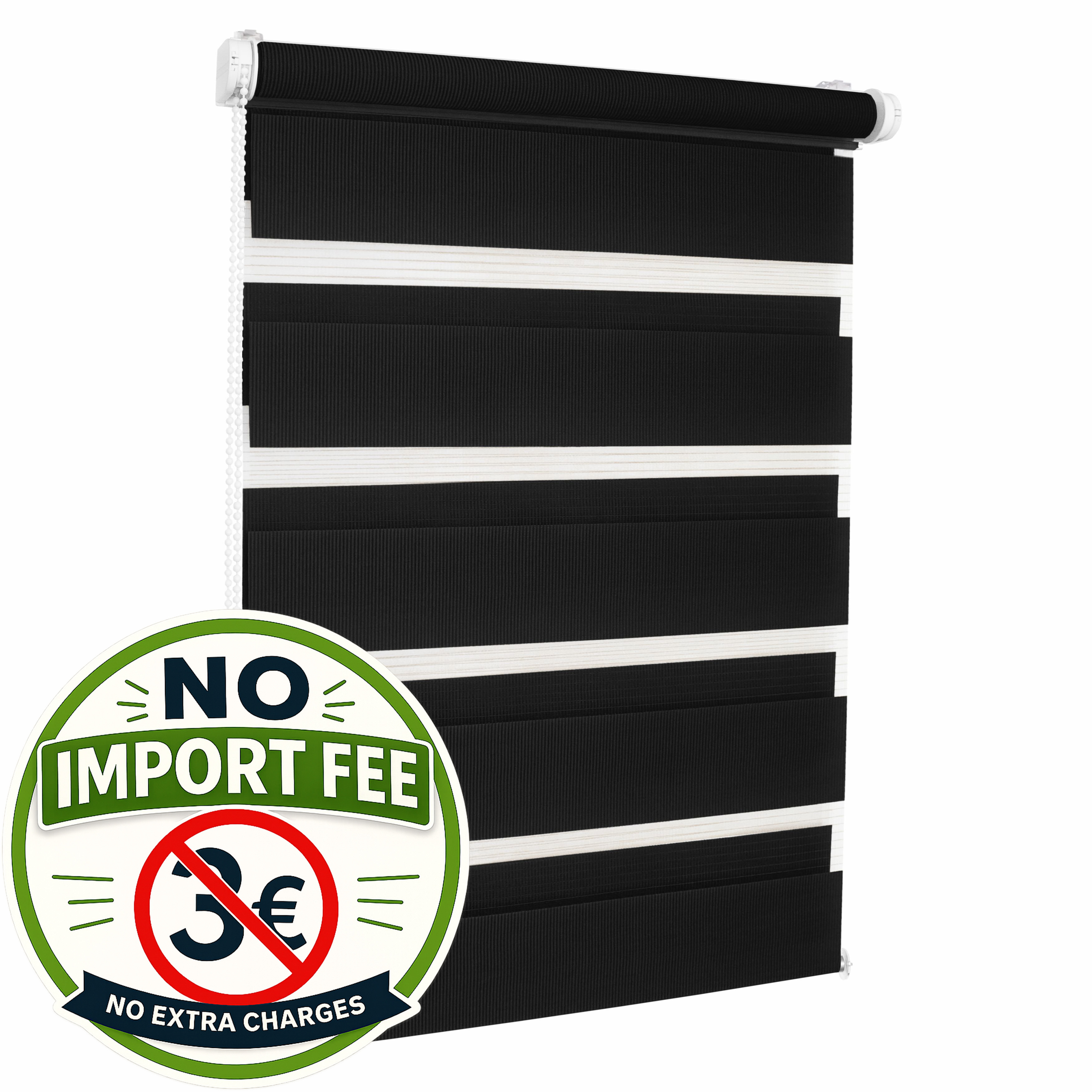 TEMU Roller Day And Night - Black - 32 Sizes - - Non-invasive On The Window, Installation Without Drilling, Chain Adjustment, Adjustable Brackets For