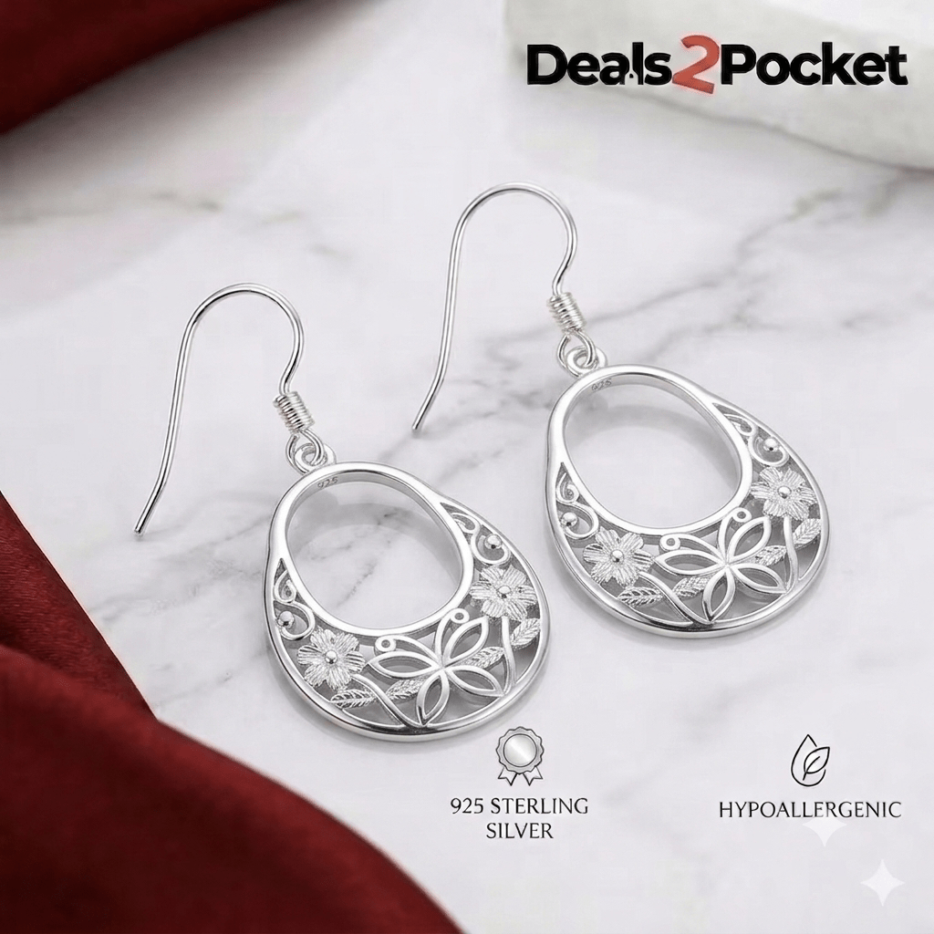 TEMU Elegant Sterling Earrings, Lightweight Dangle Earrings, Perfect Jewelry Gift For Women And Teen Girls