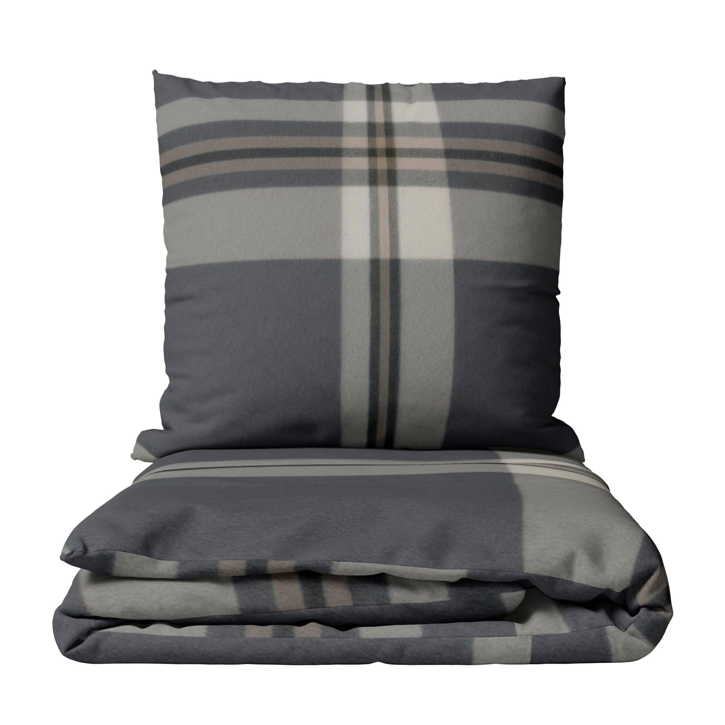 Image of Beaver Cotton Striped Bedding Set Gray White Striped Modern Pillowcase 80x80 Cm With Zipper
