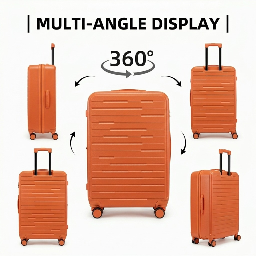 4pcs PP Hard Shell Luggage Set with Corner Protectors