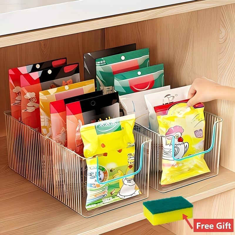 TEMU Four-compartment Large-capacity Transparent Condiment Storage Box, With Removable Dividers, Kitchen Organizer, Refrigerator Storage Container,