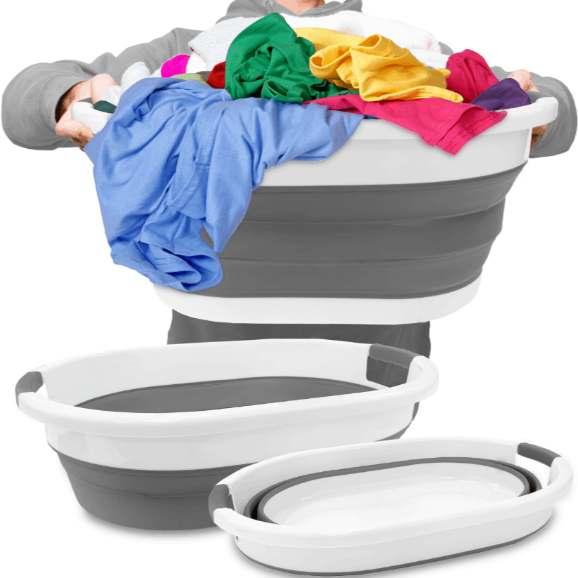 Image of Foldable Xxl Silicone Laundry Basket – Large Collapsible Basin For Bathroom, Laundry, Storage, And Household Use