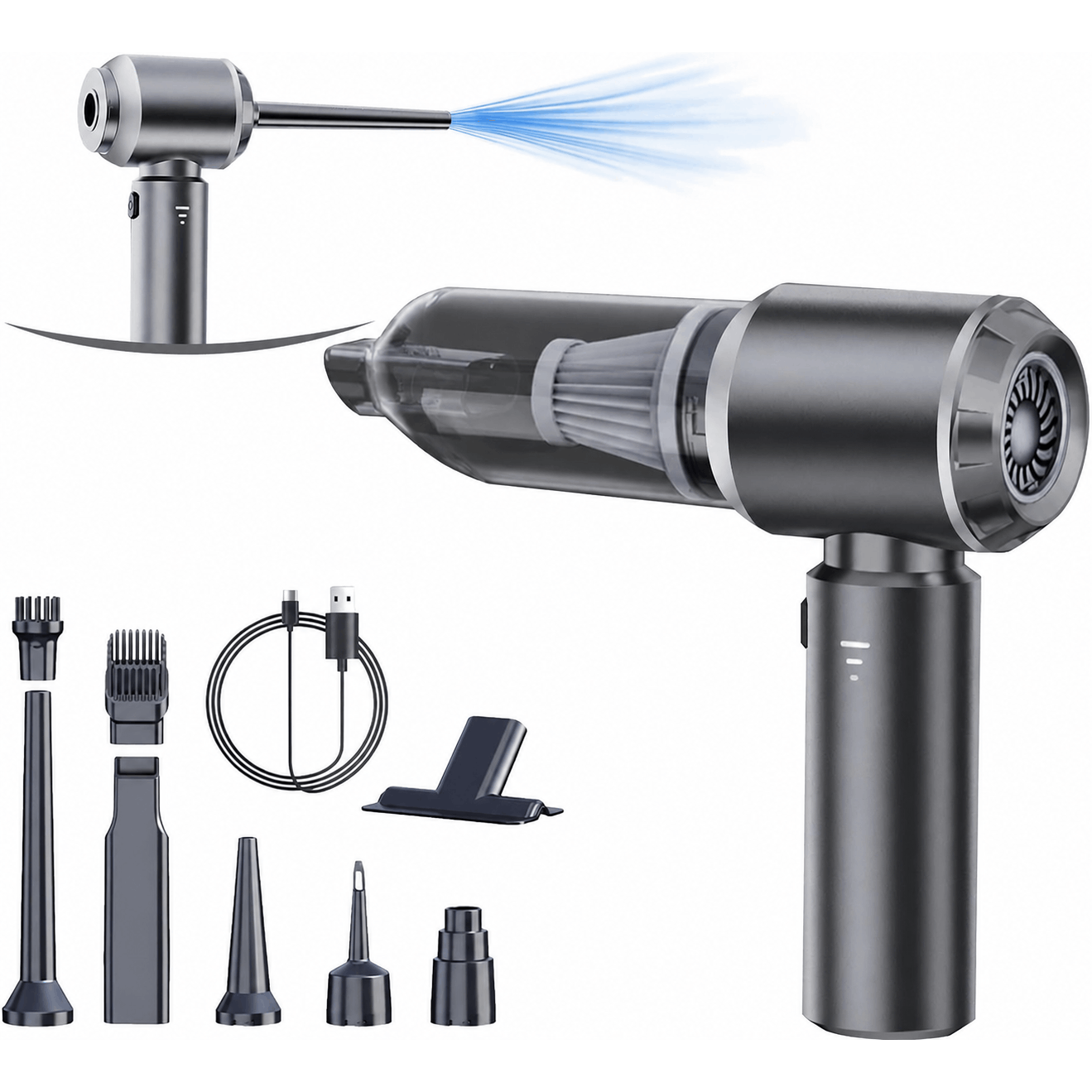 22000pa Rechargeable Ultra Powerful Cordless Handheld Vacuum Cleaner - Lightweight, Portable Design With Strong Suction & High For Home And Car Use