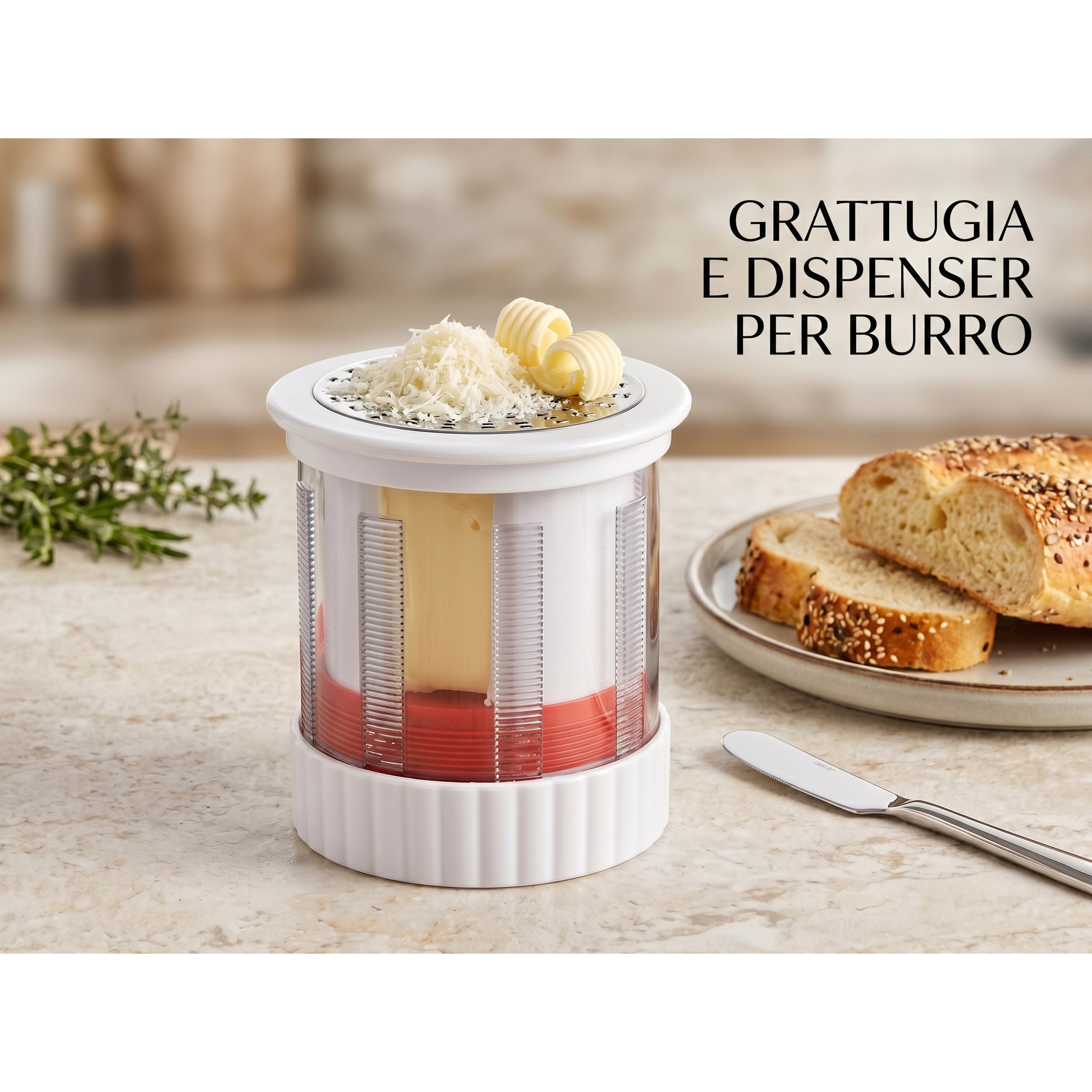 TEMU e Dispenser per Burro e Formaggio �� Contenitore con Lama in Acciaio , per Burro Freddo, Parmigiano e Formaggi Duri