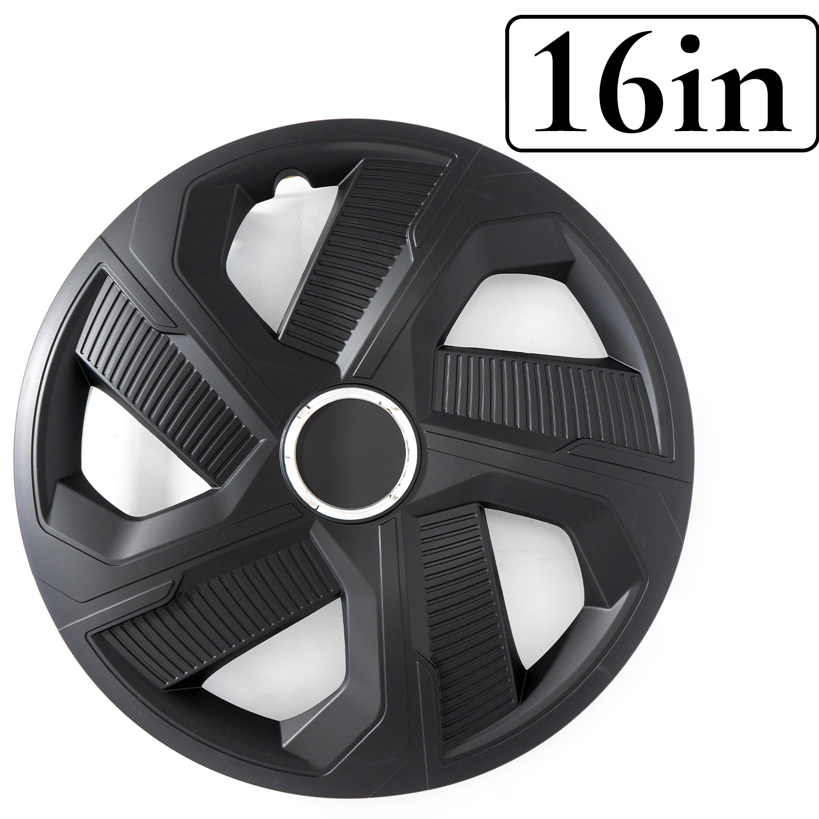 TEMU Tapacubo Individual Para Coche 14/15/16 Pulgadas, Embellecedor De Rueda Negro Y Plata Con Aro Metálico, Cubierta Decorativa Para Llantas De